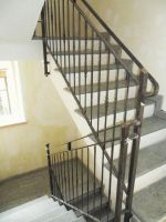 Rampe escalier avec poteaux forgés